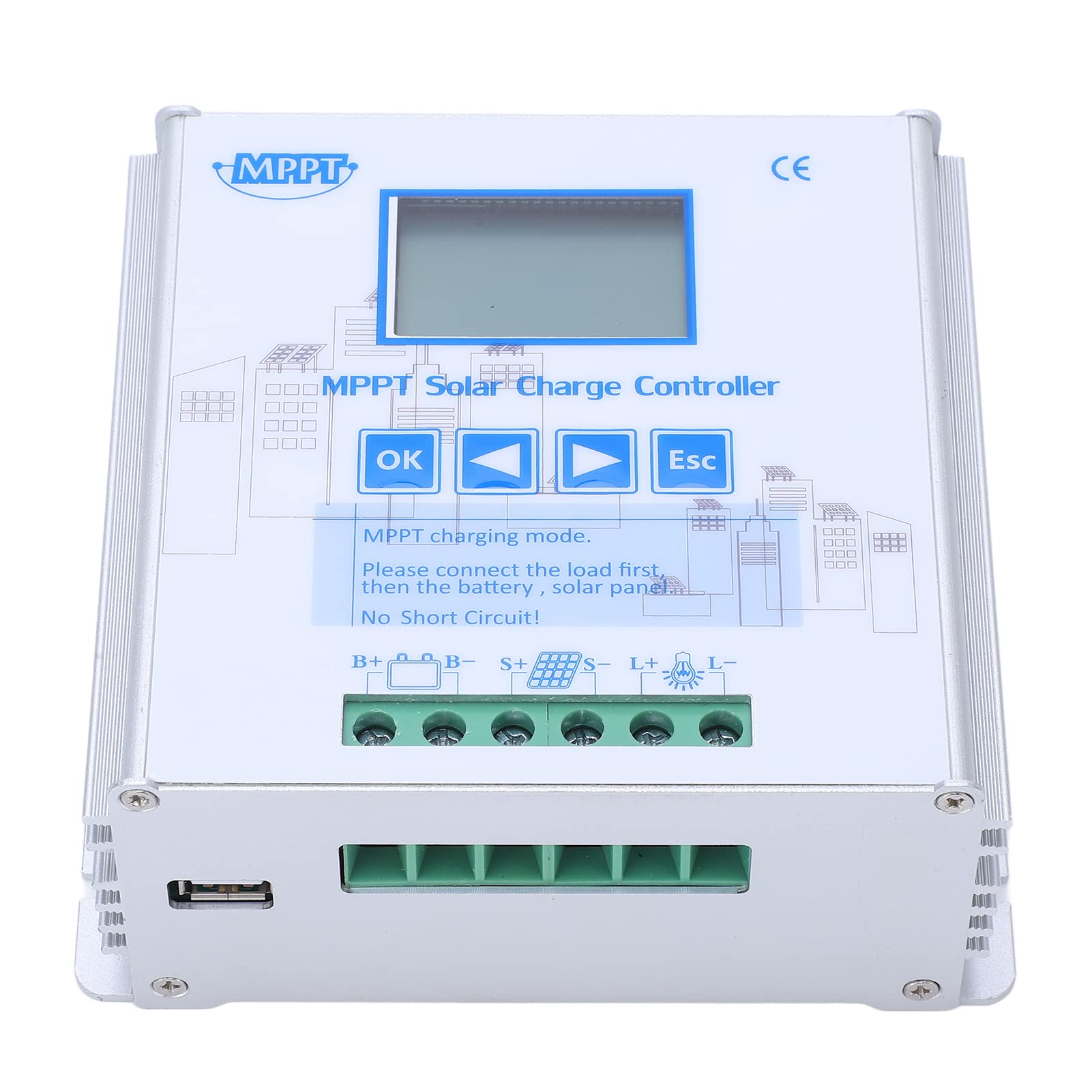 MPPT Solar Boost Controller 10A 12V / 24V |80-V-PV-Eingang, sicherer Schutz für netzunabhängige Systeme |Solarpanel-Regler für Wohnmobil-/Boots-/Heimbatterie |Lithiumkompatibel