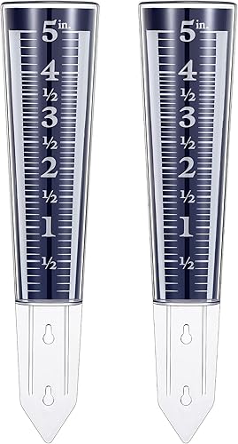 Miniatura 8 de Yexiya Medidor de lluvia de 5 pulgadas de capacidad para exteriores, fácil de leer, medidor de lluvia acrílico para patio, escala de aumento y