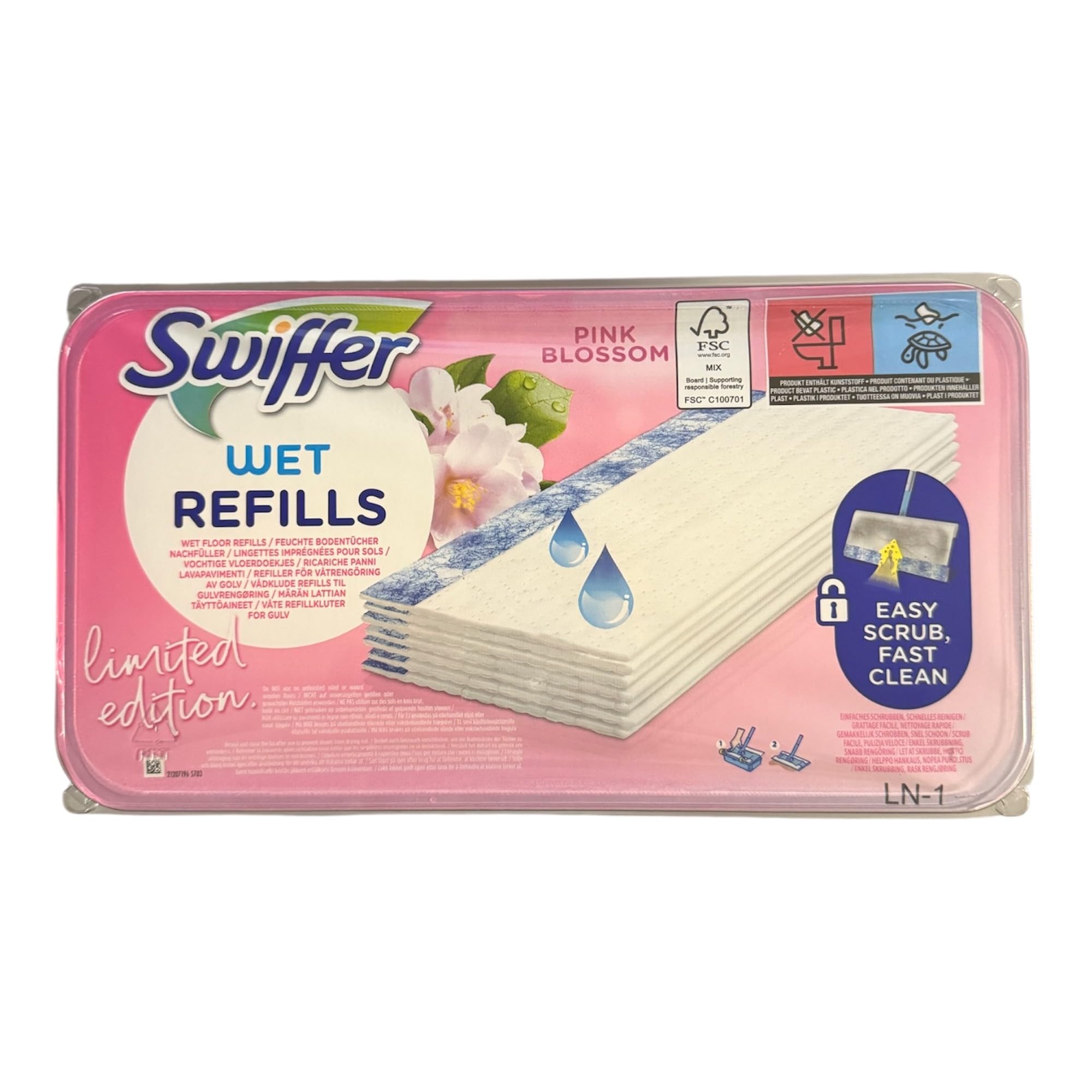 Swiffer Lot de 24 lingettes humides Pink Blossom - Édition limitée