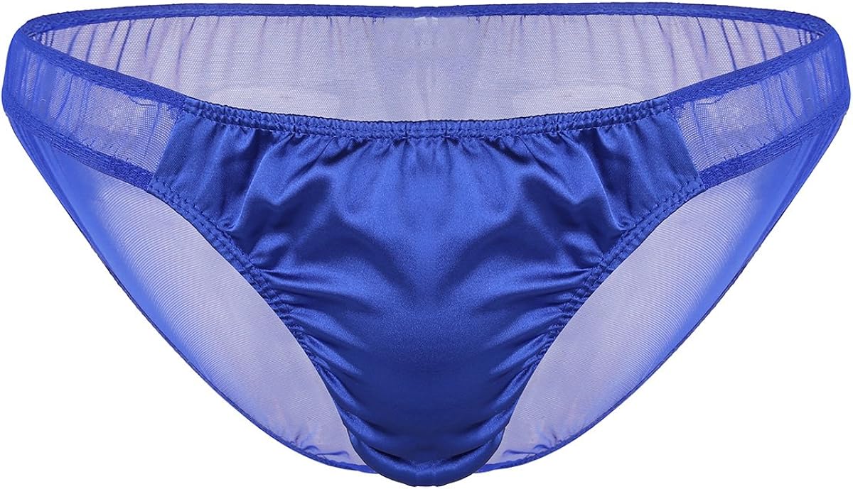 Agoky Tanga de Satinado para Hombre Transparente Calzoncillo de Malla