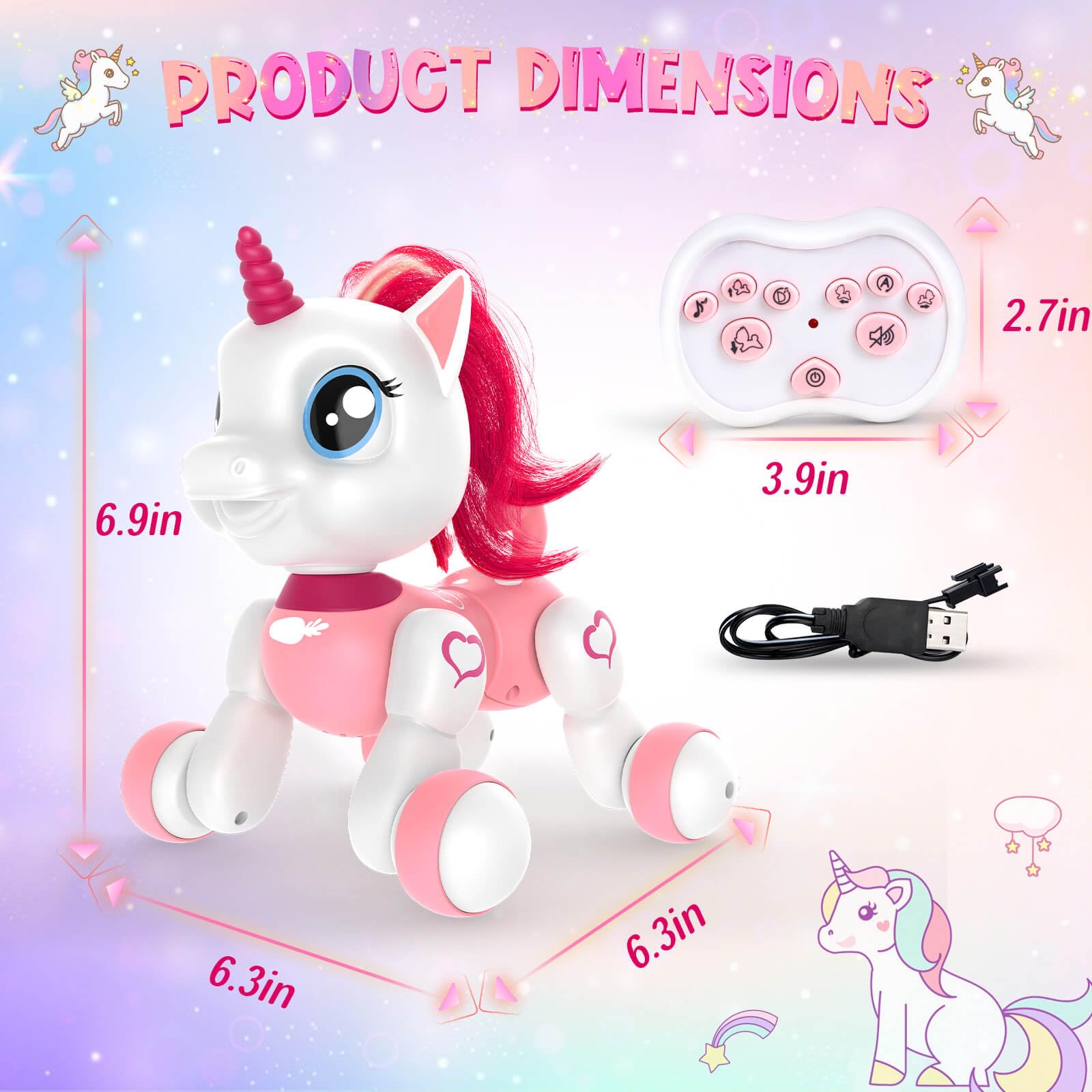 Joneg Remote Control Unicorn Robot Pets Toys For Girls Age