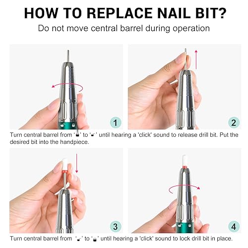 Miniatura 4 de Pieza de mano para MelodySusie Sparkle Plus Nail Drill Green, lima E eléctrica portátil inalámbrica para uñas de gel acrílico, manicura y pedicura,