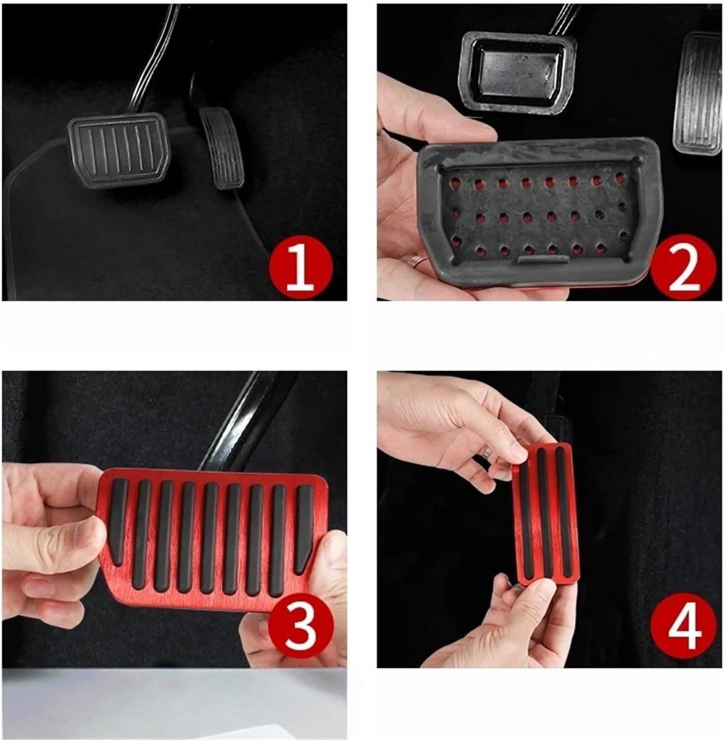 Car Pedal Compatible For Geely Monjaro Manjaro Car Pedal Pad 2022 2023 Non-Slip Stainless Steel Pedalboard Aluminium Alloy Rubber Brake Cover(MT 3pcs)