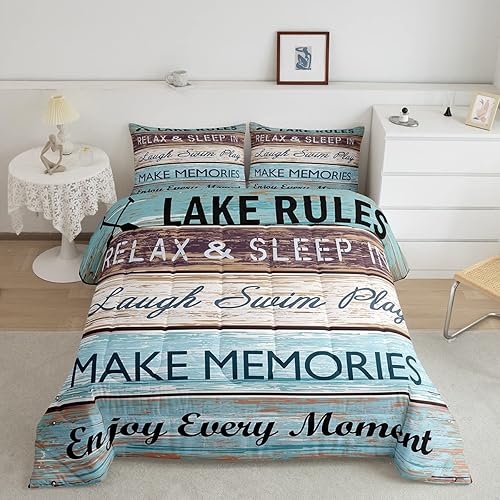 Homewish Juego de edredón rústico de granja tamaño Queen para adultos, mujeres, hombres, adolescentes, decoración de dormitorio, juego de edredón