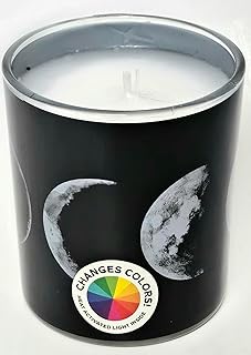 Moon Phases Color Changing LED Candle, 4 inches by 3.5 inches by 3.5 inches