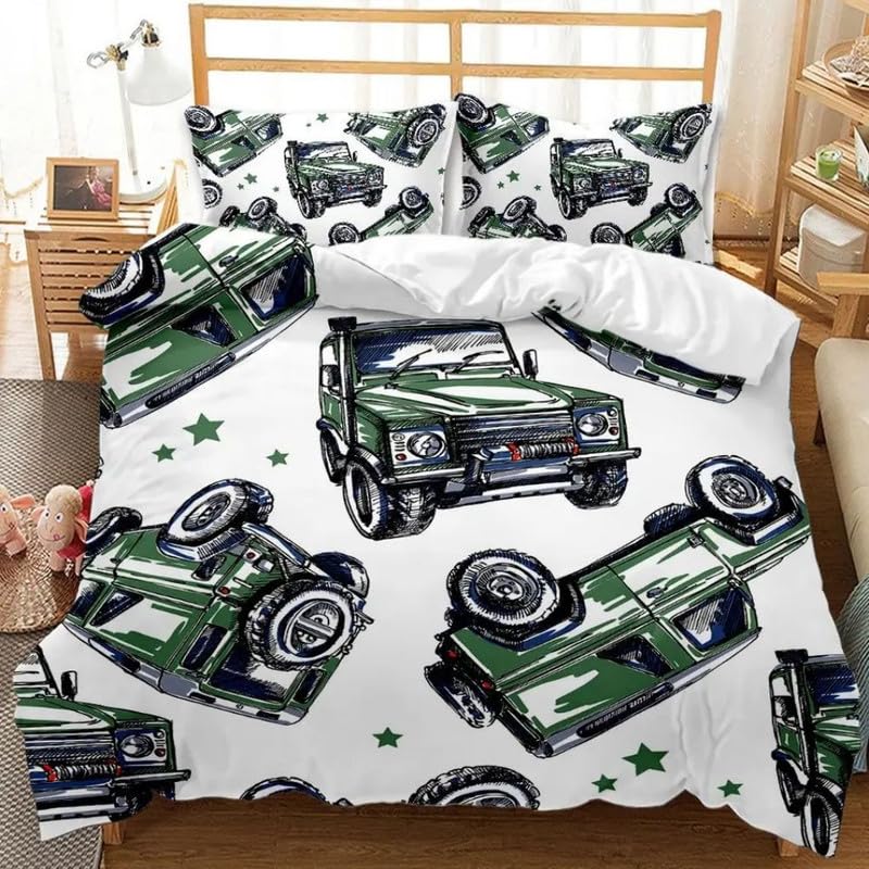 Parure de Lit 240 x 260 Voiture Blanche pour une Chambre Moderne