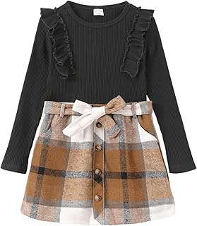 Sponsored You’re seeing this ad based on the product’s relevance to your search query.Learn more about this advertisement PATPAT Clothing Sets for Girls A-Line Plaid Skirt Set, Comfortable Fabrics Toddler Girls Fashion Clothing 2-Piece Outfits Set - Ideal for School, Leisure and Outdoor, 5-14 Years, Size 110-164