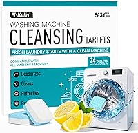 Vista 1 de Y-Kelin Tabletas limpiadoras para lavadora, paquete de 24, hasta 1 año de suministro, para lavadoras de carga frontal y superior, seguro
