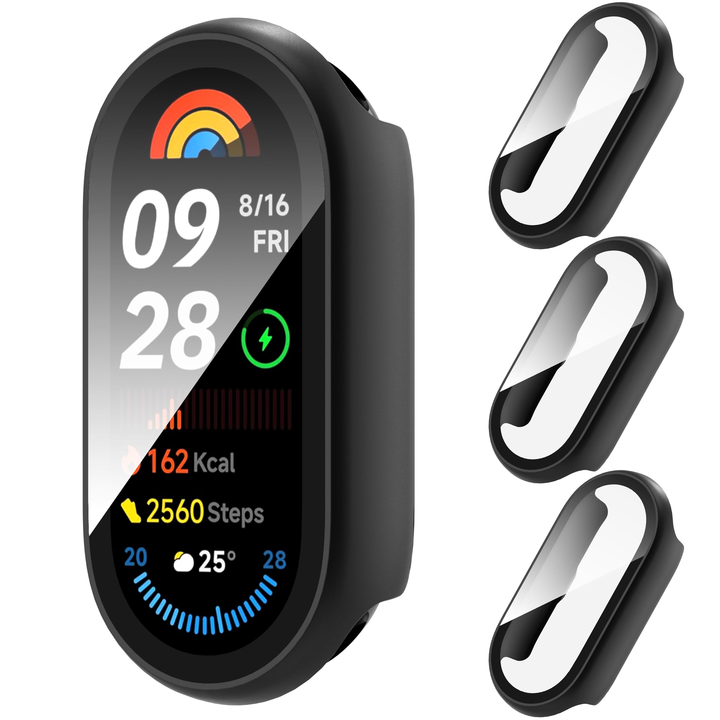 3x Schutzhülle Für Xiaomi Smart Band 9 – Ultradünn, Aus PC, 360° Rundumschutz, Klar