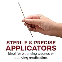 Vista 3 de Dealmed Aplicadores de madera con punta de algodón de 6 pulgadas, 200 aplicadores estériles con punta de algodón para aplicación de medicamentos