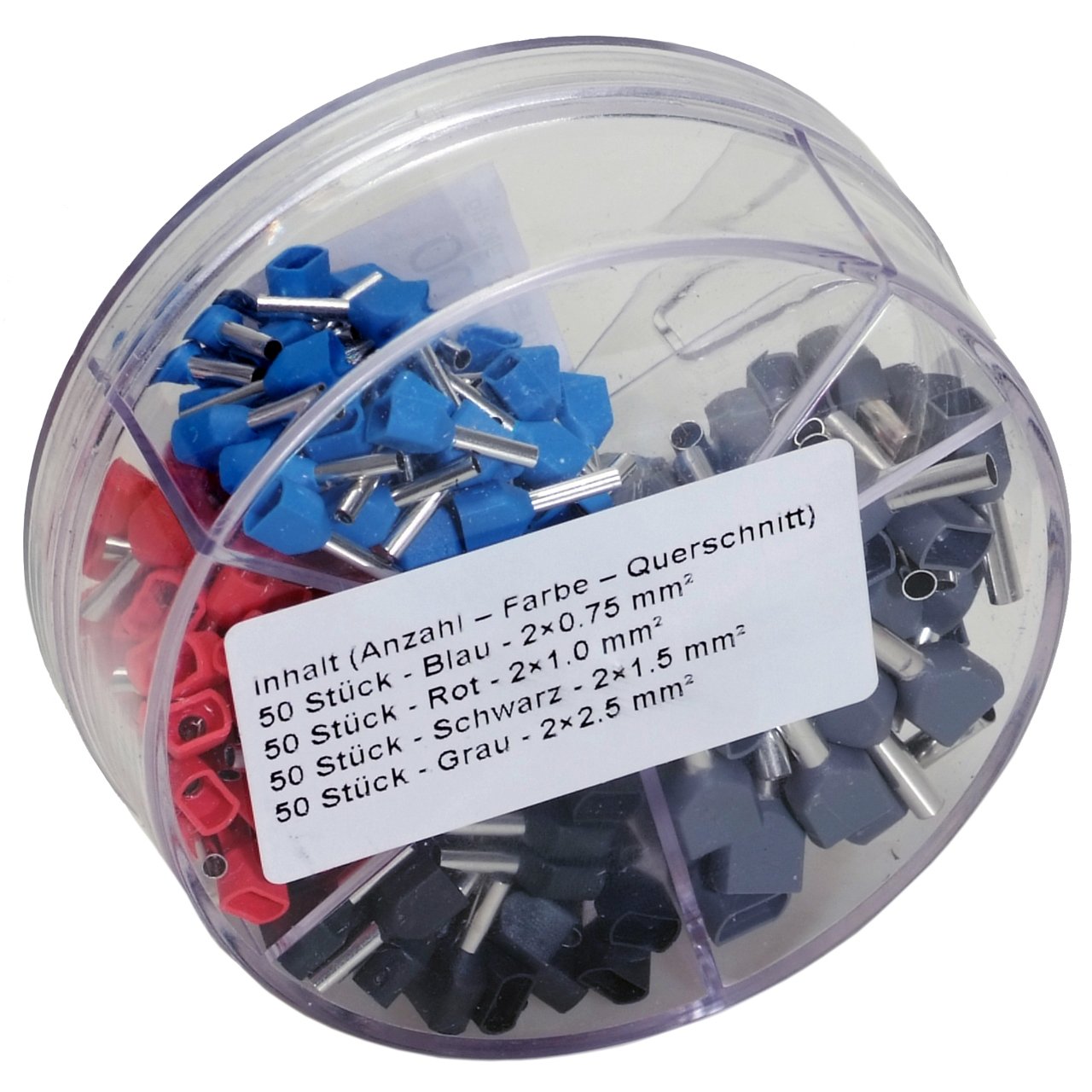 Boîte De 1000 Embouts De Câblage - Sections 0.75 à 2.5 Mm² - Référence JTE-BOX-0.75-2.5