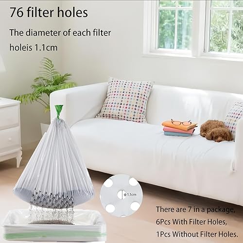 Miniatura 6 de Bolsas de arena para gatos con agujeros, 21 unidades con cordón grande, bolsas de arena para gatos, bolsas de basura para gatos (37 x 18 pulgadas)