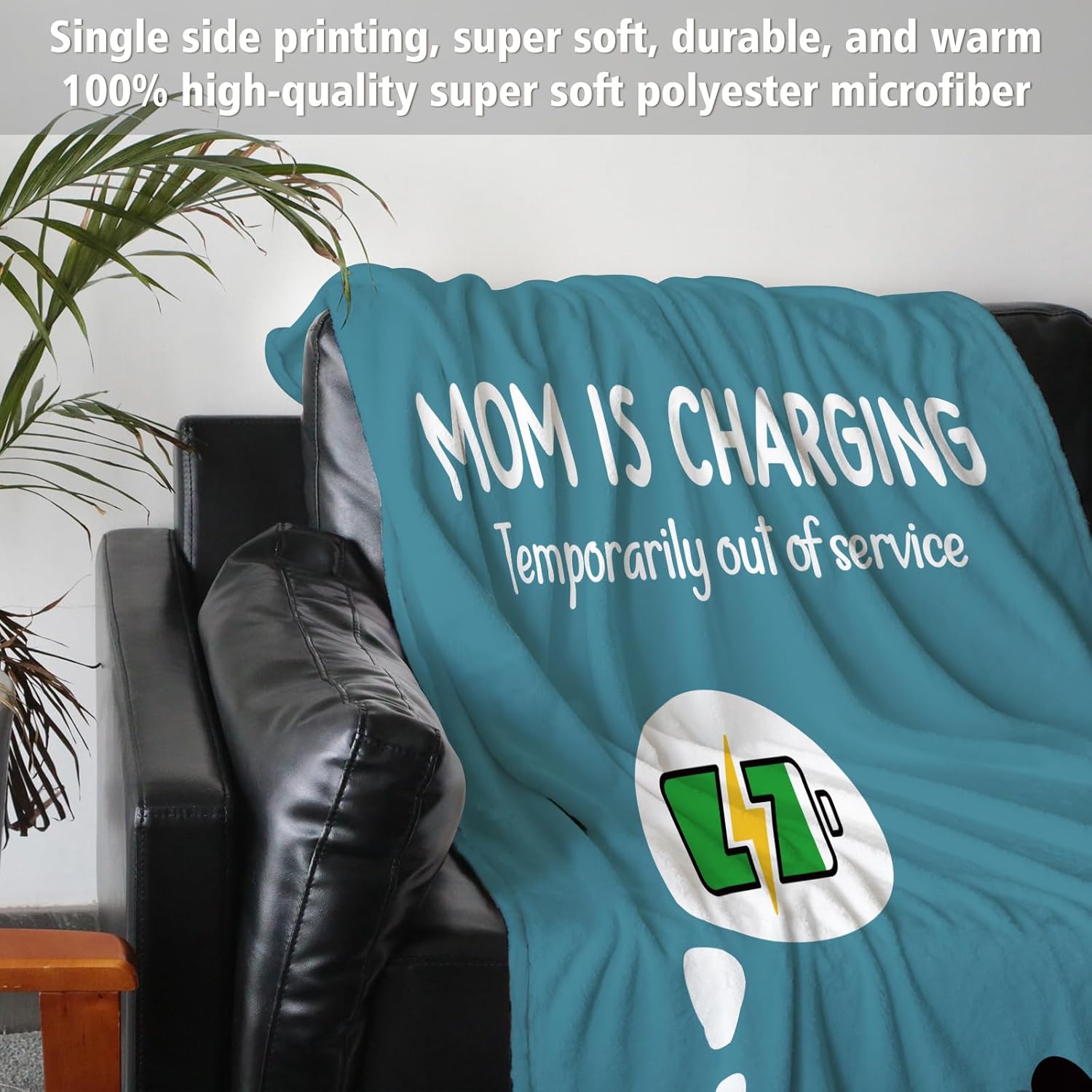 Craftique Funny Gifts for Mom Birthday Valentines Day - Mom's Charging Blanket- New Mom Gifts for Women, Super Soft Blanket Throw for Napping Travel, 60”×50” - Image 7