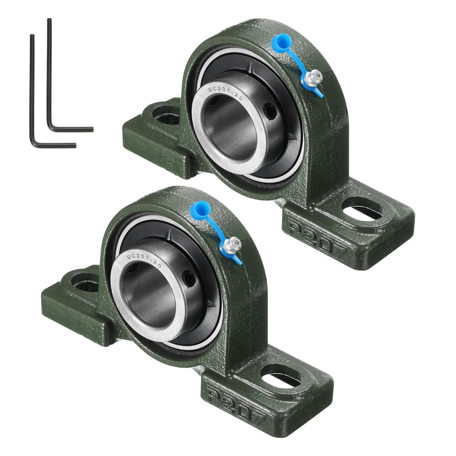 2pz UCP207-20 Cuscinetti a Blocchetto Cuscino con Foro 1-1/4 Pollici Autoallineanti, Base in Ghisa Massiccia con Cuscinetti in Acciaio al Cromo