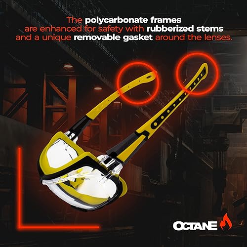 Miniatura 2 de Global Vision 3 pares de lentes de sol Octane para motocicleta, para hombres o mujeres, Z87.1, lentes de una sola pieza antiniebla con junta