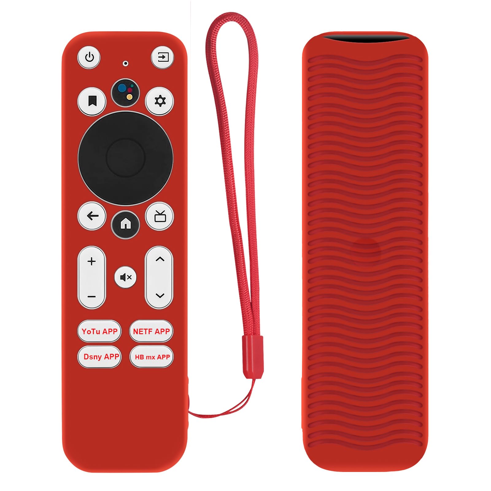 Case for Onn 100024646 100026240 Remote, Protective Silicone Case for Onn Android TV 4K UHD Stick TV Box Remote Shockproof Anti-Lost with Loop (Red)