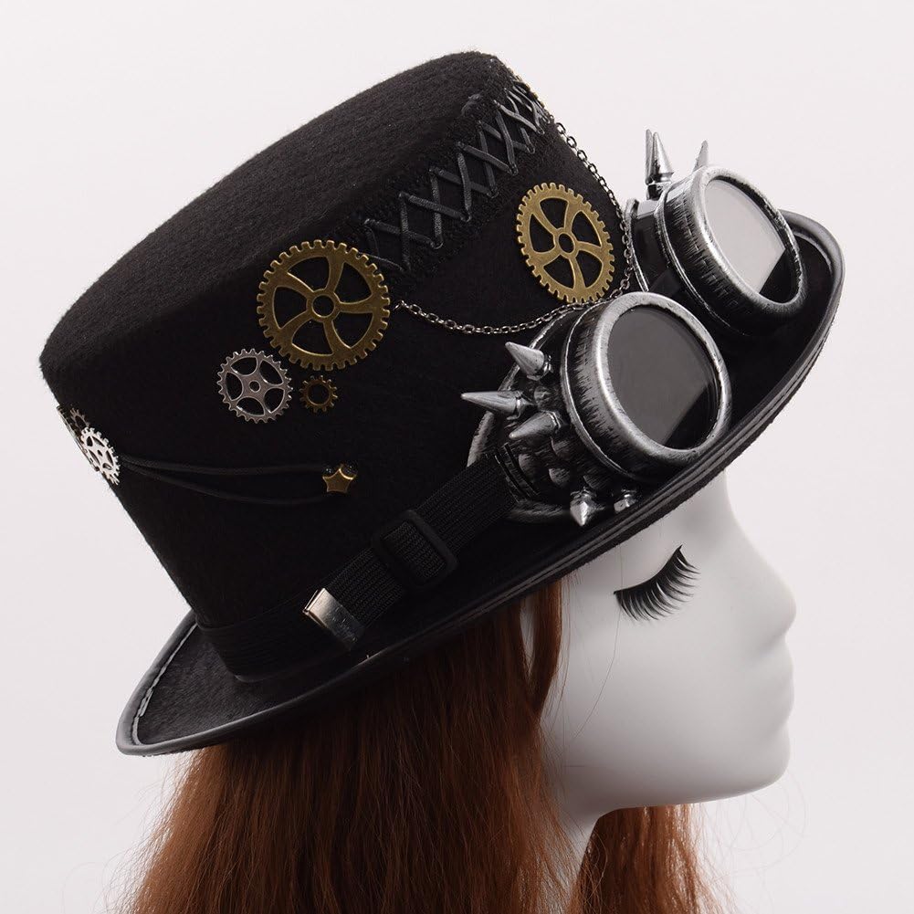 Miniatura 4 de GRACEART Sombreros unisex steampunk con gafas para hombres y mujeres (varios estilos)