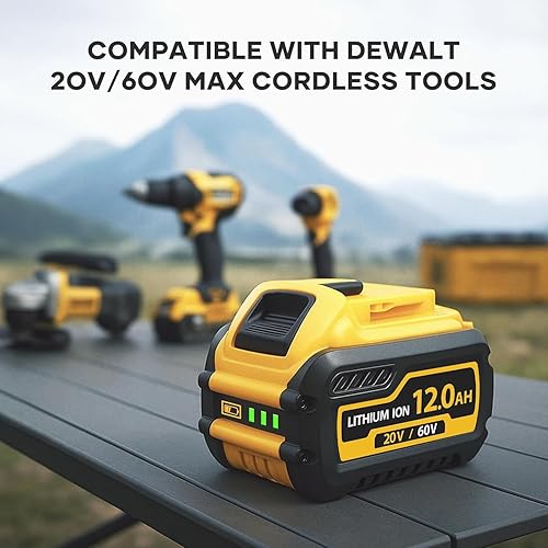 Miniatura 4 de Batería de 60 V máx. 12 Ah, compatible con herramientas DeWalt de 20 V/60 V, compatible con DCB612 DCB606 DCB609, tiempo de funcionamiento extendido