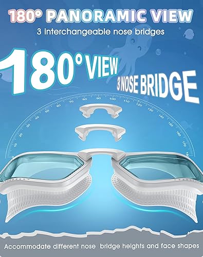 Miniatura 4 de Greatever Sleek Swim Goggles Unisex-Adult, UV400 Protection Swimming Goggles, HD Wide View Goggles, Anti Fog No Leakage