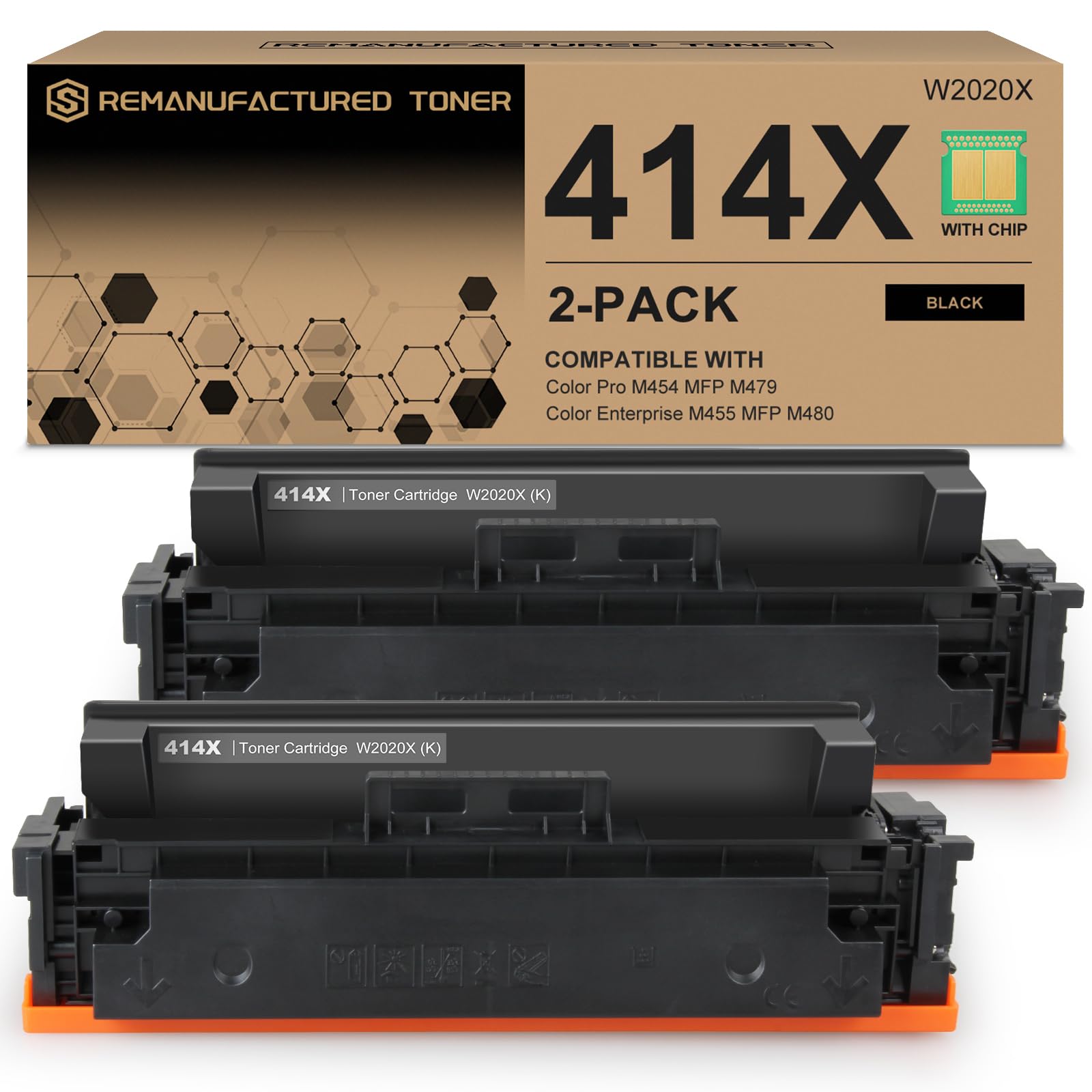 414X Black Toner Cartridge High Yield Compatible for HP Pro M479FDW 2 Pack