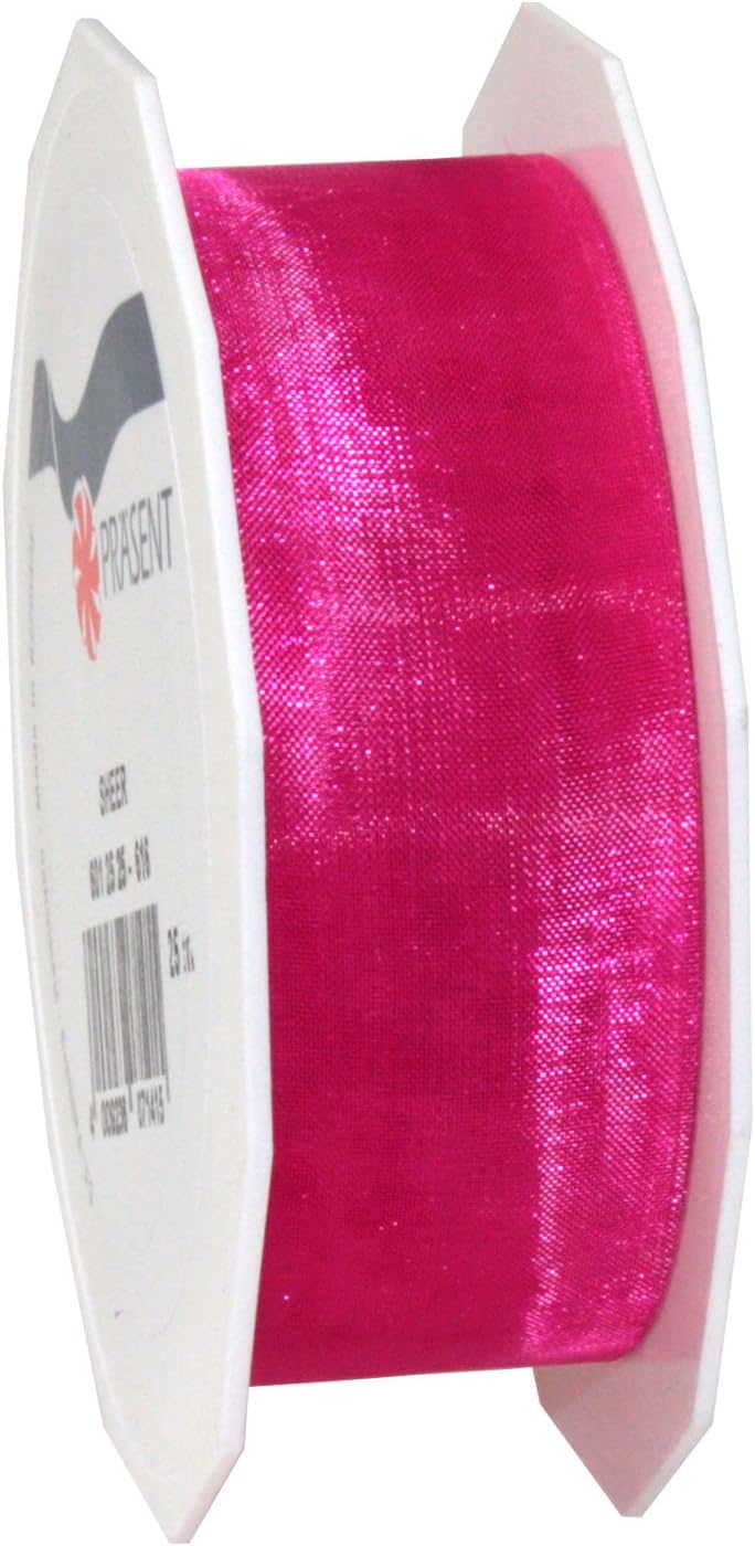 C.E. Pattberg Sheer Organza Ribbon Coral Pink, 27 Yards Gift Wrap