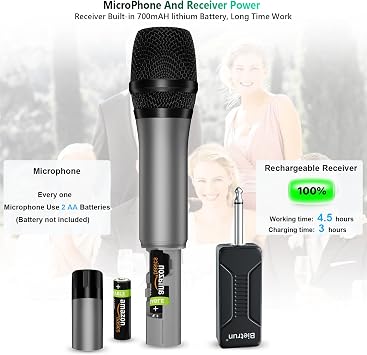 Bietrun WXM02 with 2 Pack Mic Stand