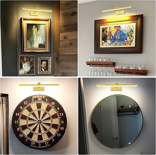 Miniatura 7 de JNGMAIR Luz de imagen, 5200 mAh recargable, funciona con pilas, luces para pared con control remoto, 300 lúmenes, 3000 K, 16 pulgadas, marco de