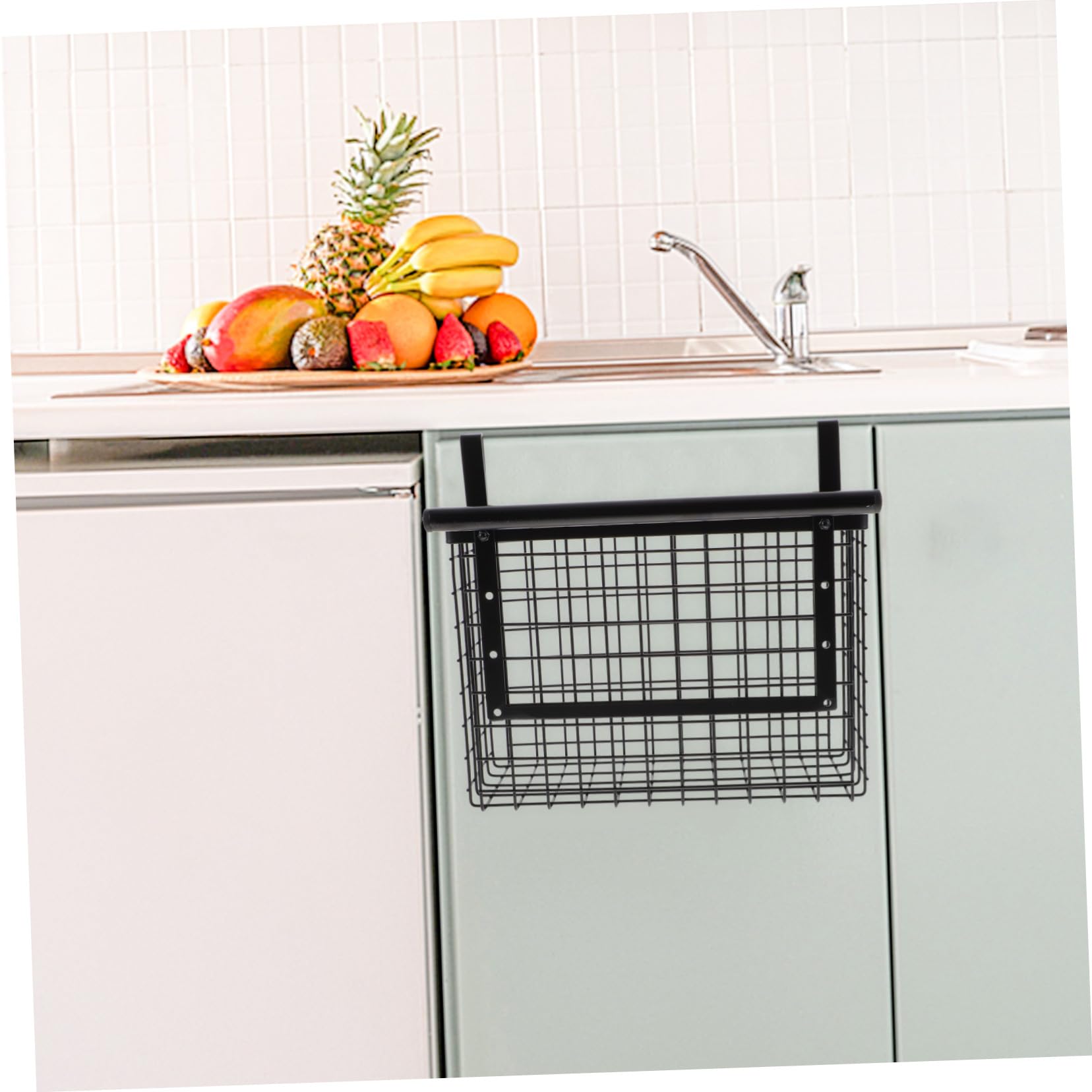 ULTECHNOVO Cesta Colgante Fácil de Instalar de Acero al Carbono para Cocina Organizador de Pared y Ahorro de Espacio, Adecuado para Armarios y Estantes de Cocina