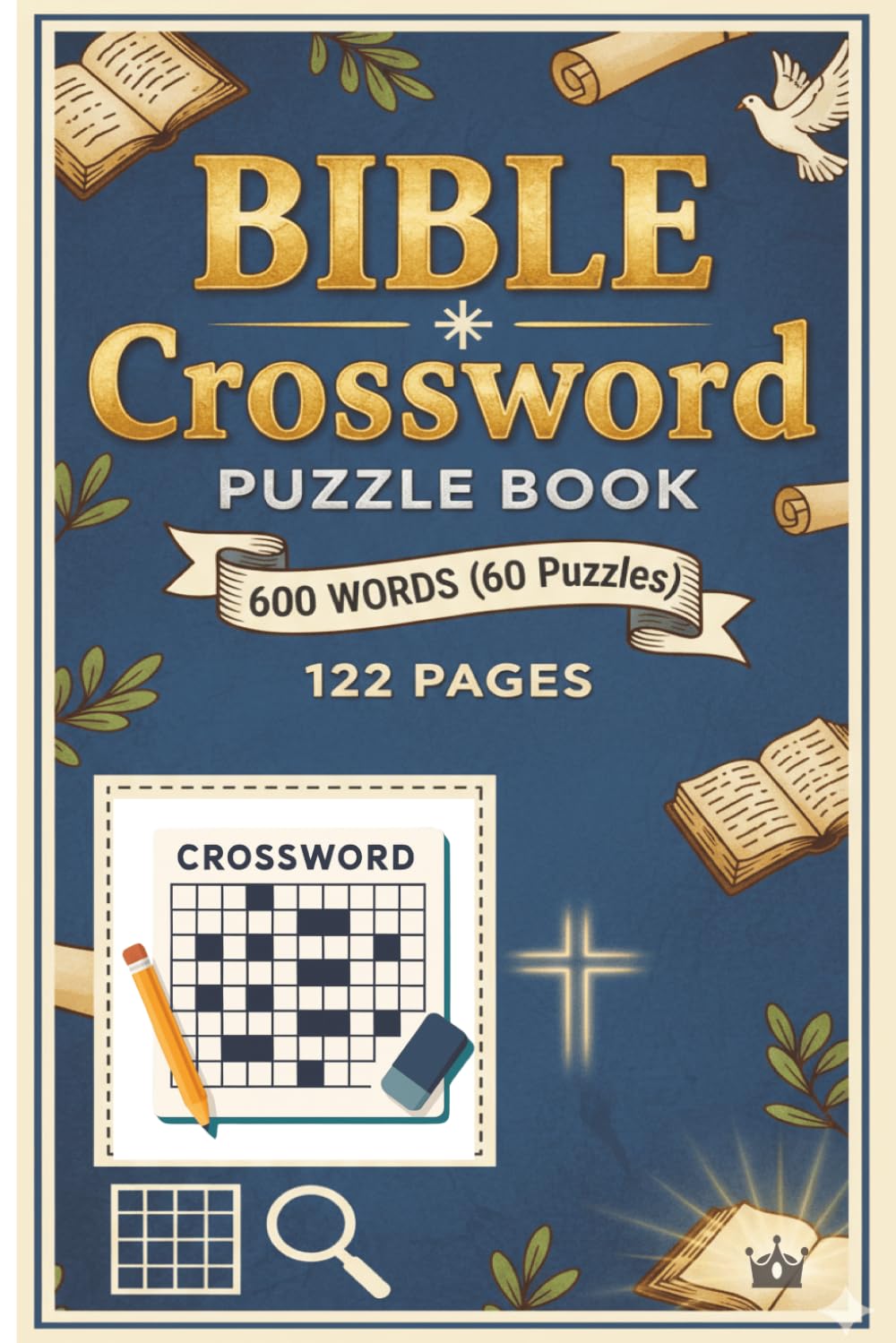 Bible Crossword Puzzle Book: 60 Faith-Based Puzzles with 600 Words | 6x9 Large Print Christian Brain Games | Fun Scripture-Inspired Challenges with ... for Relaxation, Learning & Spiritual Growth