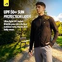 Boldfit Men's UV Protection Sun Jacket with Thumb Holes, High Neck, Elasto Multiester Lightweight Breathable Polyester, Outdoor Running Gym Summer Wear Black M gallery image