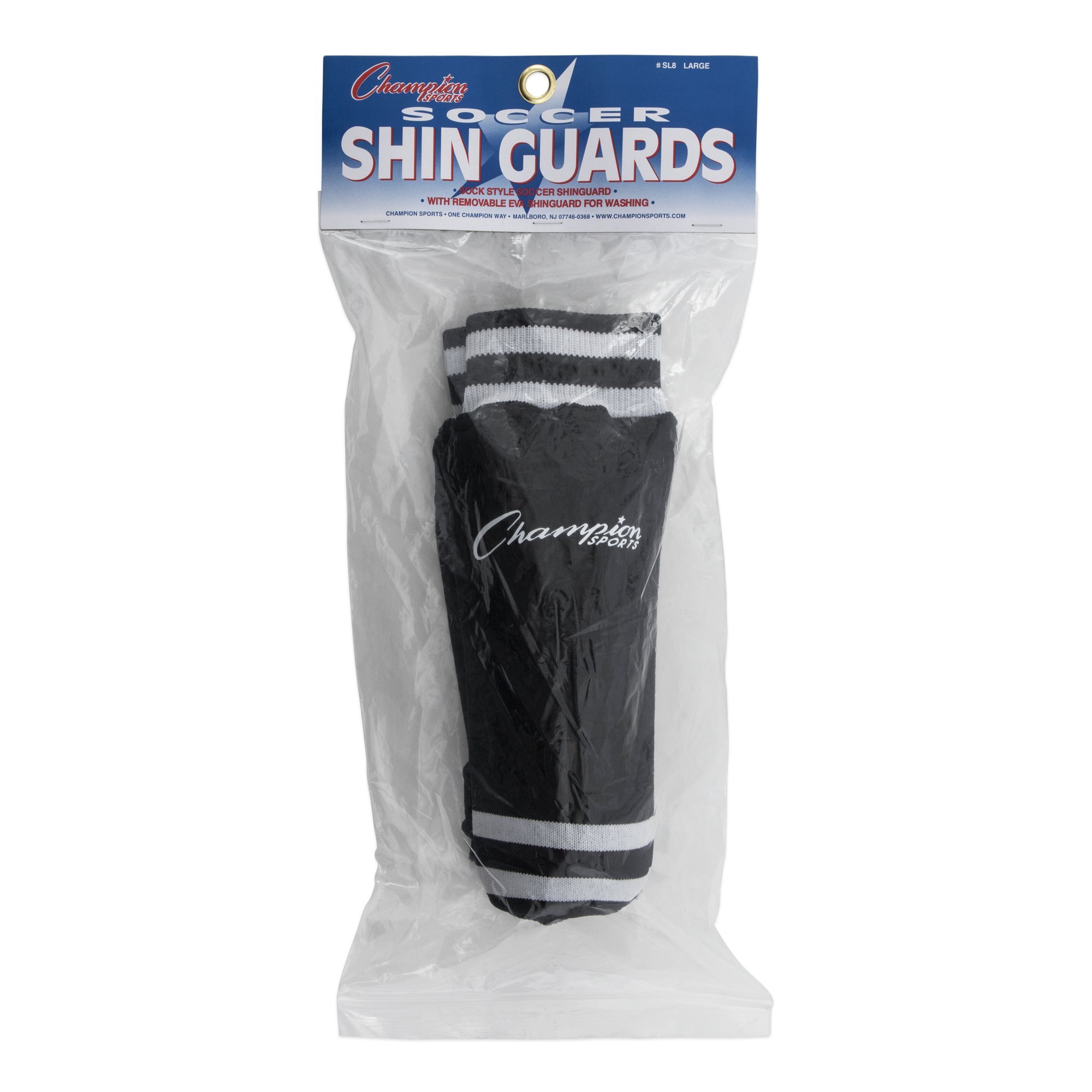Champion Sports Youth Sock Style Soccer Shinguards – Ages 8 – 10/Large – Nero (Coppia)
