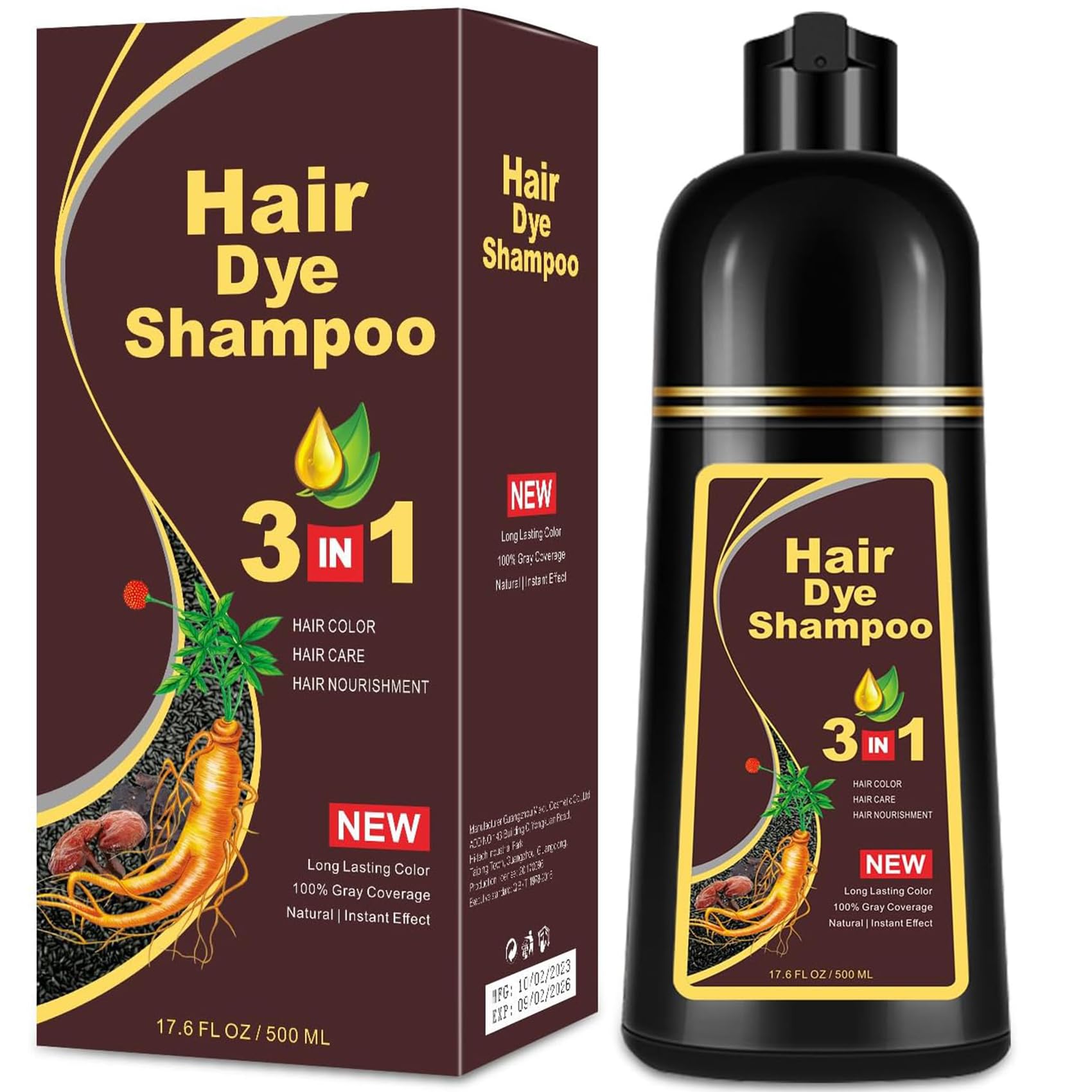 白髪染めシャンプー Amazon | 白髪染めシャンプー 500ml 植物性 泡状ヘアカラー 天然