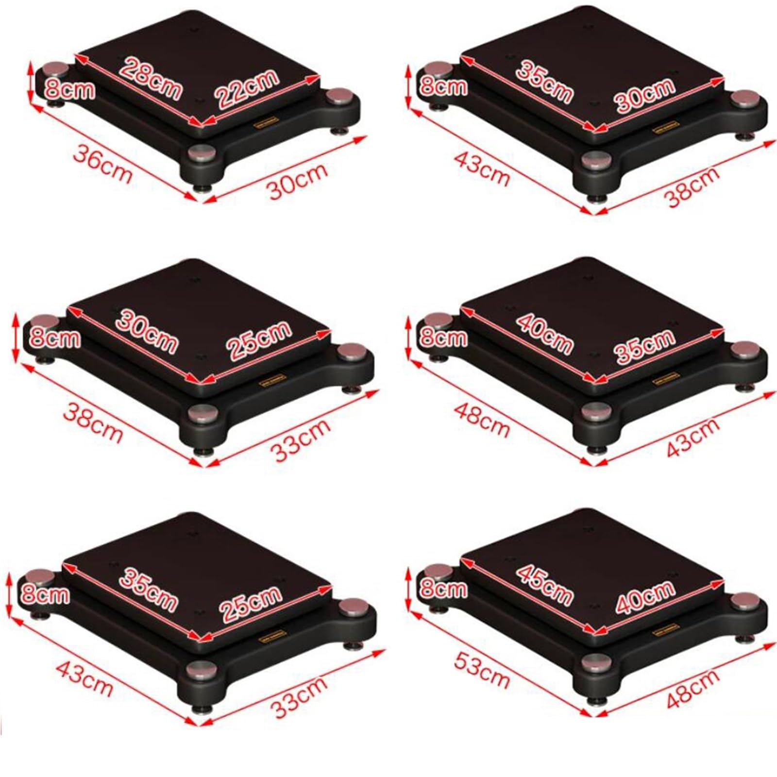 Supporto isolante per subwoofer, piattaforma antivibrazione a 2 strati per monitor da studio, home theater, altoparlanti da scaffale