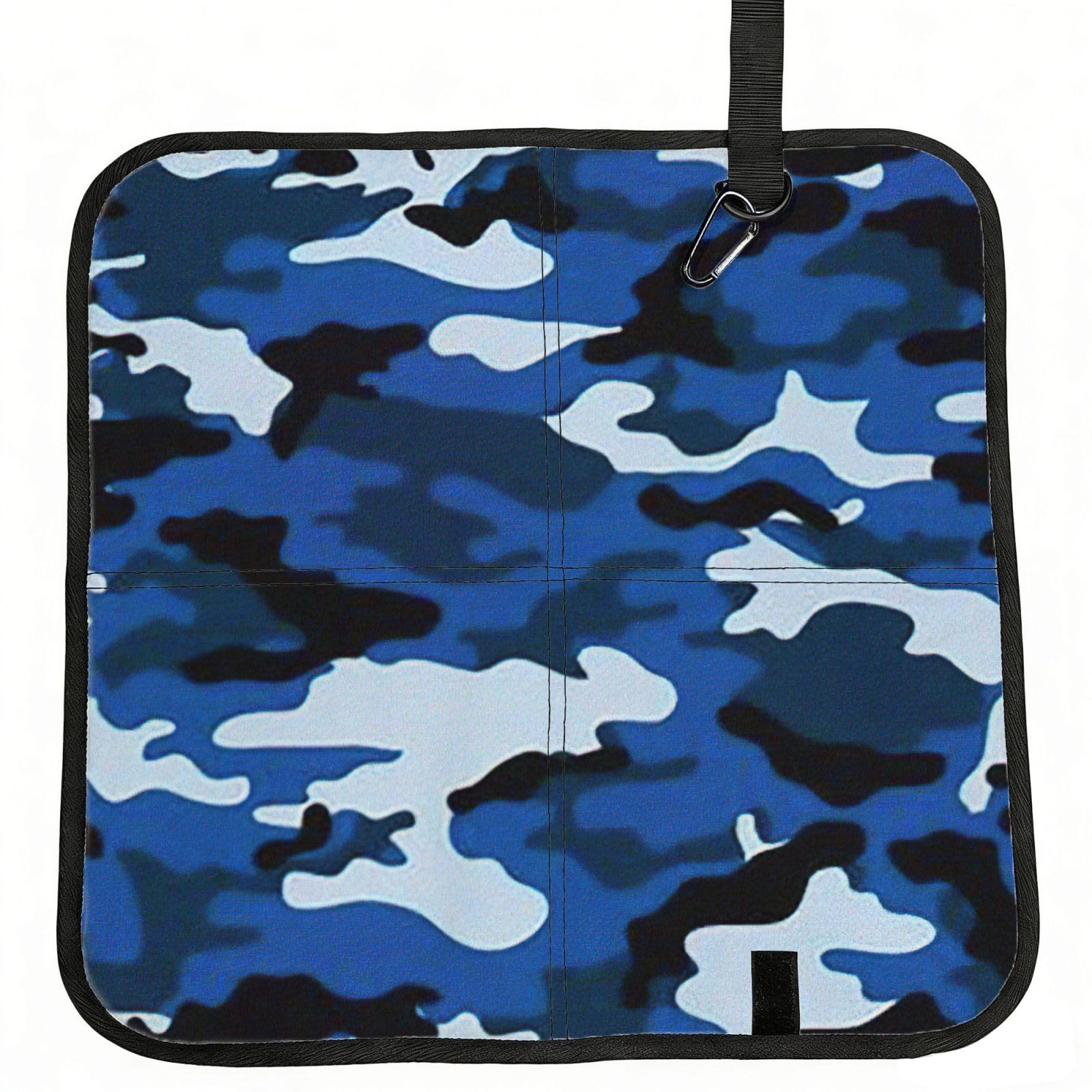VCzsdff Blue Camo Print Portable Seat Cushion Folding Bleacher Pad Compact Picnic Sitting Mat Polyester 40cm