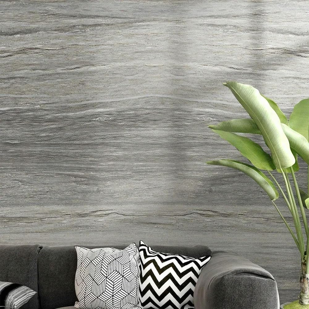 Photo murale 3D bois marbré gris pour habiller un mur TV