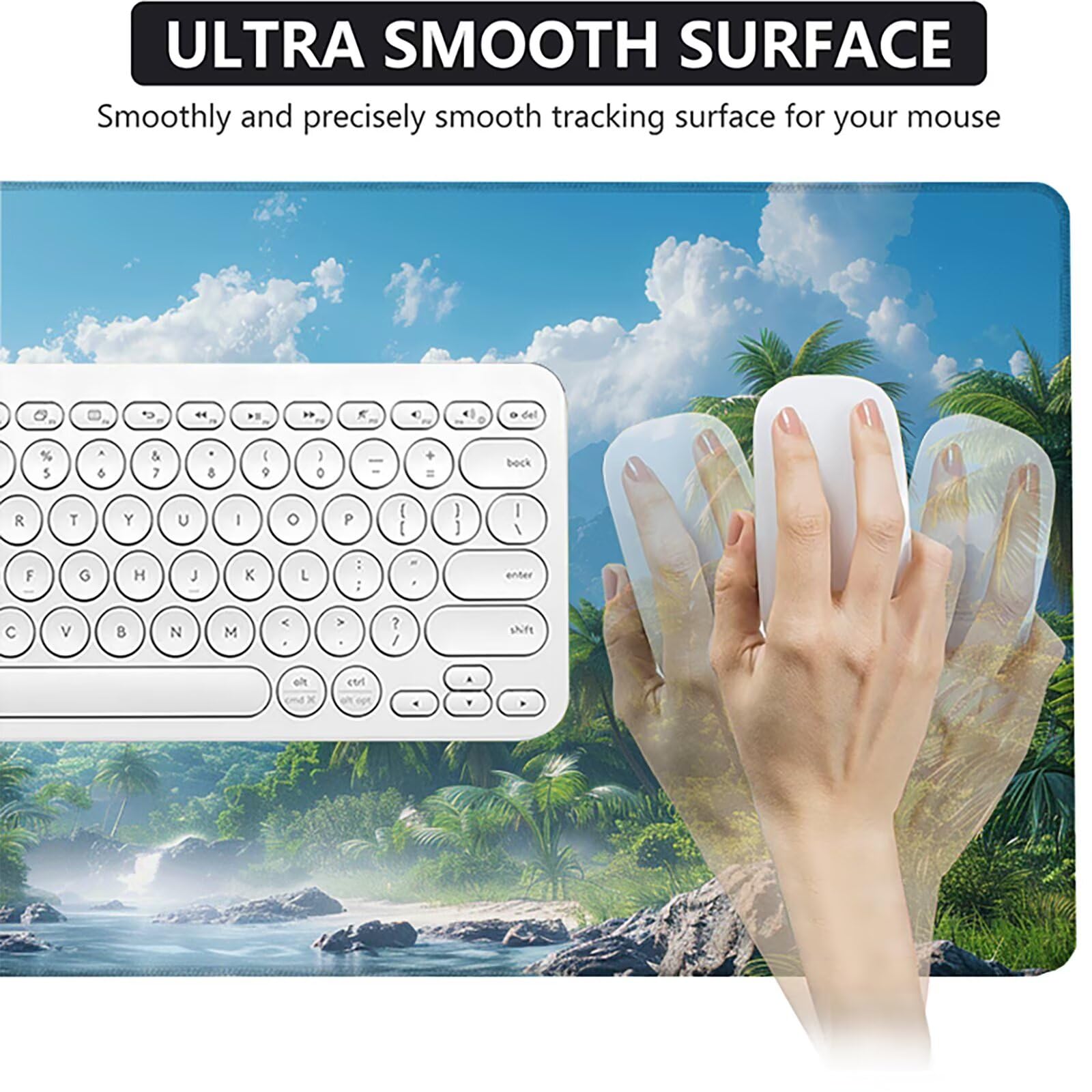 Bosque Alfombrilla Ratón Gaming XXL 1500x800x3mm, Alfombrilla Gaming Verde Mousepad con Base de Goma Antideslizante, Impermeable Desk Mat para Teclado y Raton, Accesorios Gaming Regalos de Hombre Z-9