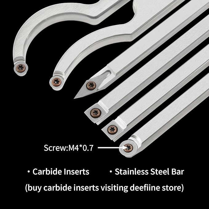 Juego de 6 herramientas para torno de madera con insertos de carburo miniatura 5