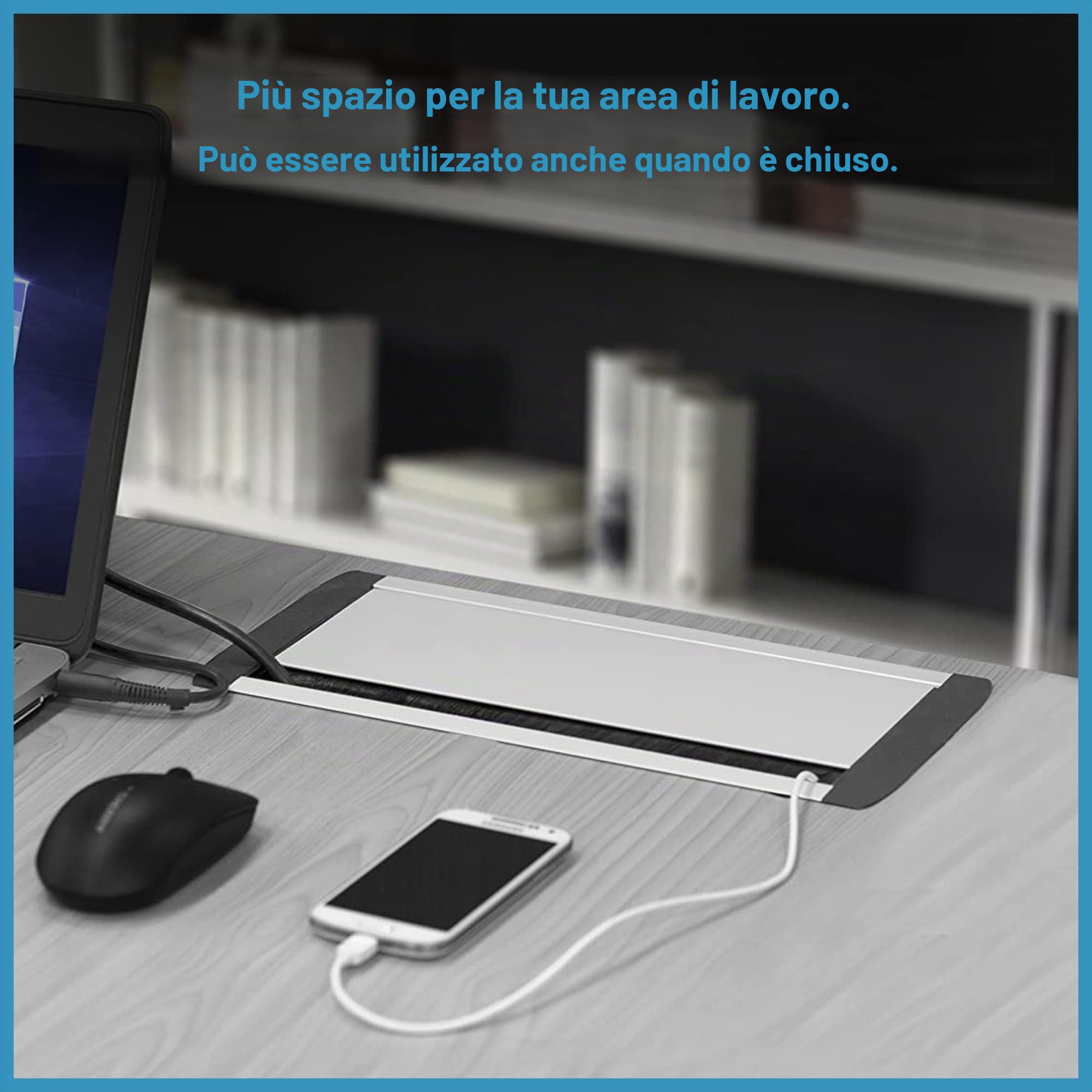 Multipresa a scomparsa da incasso, prese da incasso a scomparsa con 3 prese Schuko, Presa multipla da incasso con 2USB 2.0, Multipresa da incasso per tavolo,scrivania e piani di lavoro EL4403U