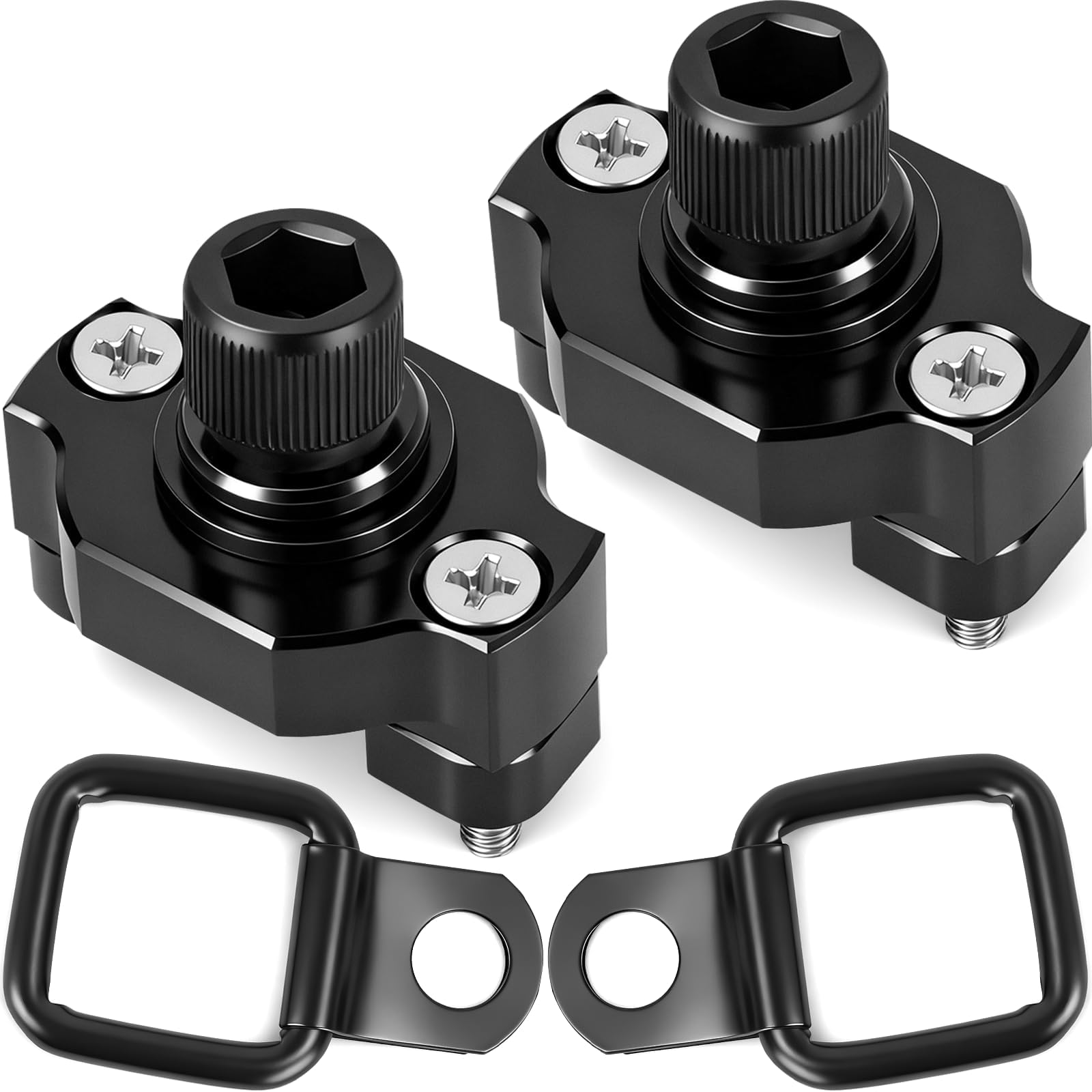 UTV ATV Aluminum D Rings Tie Down Anchors for CFMOTO Cforce Zforce Uforce 1000 950 800 600 625 U10 Pro Accessories, ATV Heavy Duty D Ring UTV Cargo Bed Rail Cleats Tie Down Anchor System, 2PCS