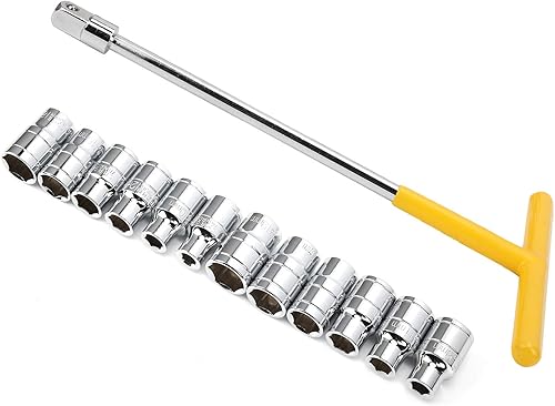 Miniatura 3 de Llave de zócalo, 13 piezas en forma de T de la manga de la barra del coche del vehículo de las herramientas de mantenimiento de la máquina de acero