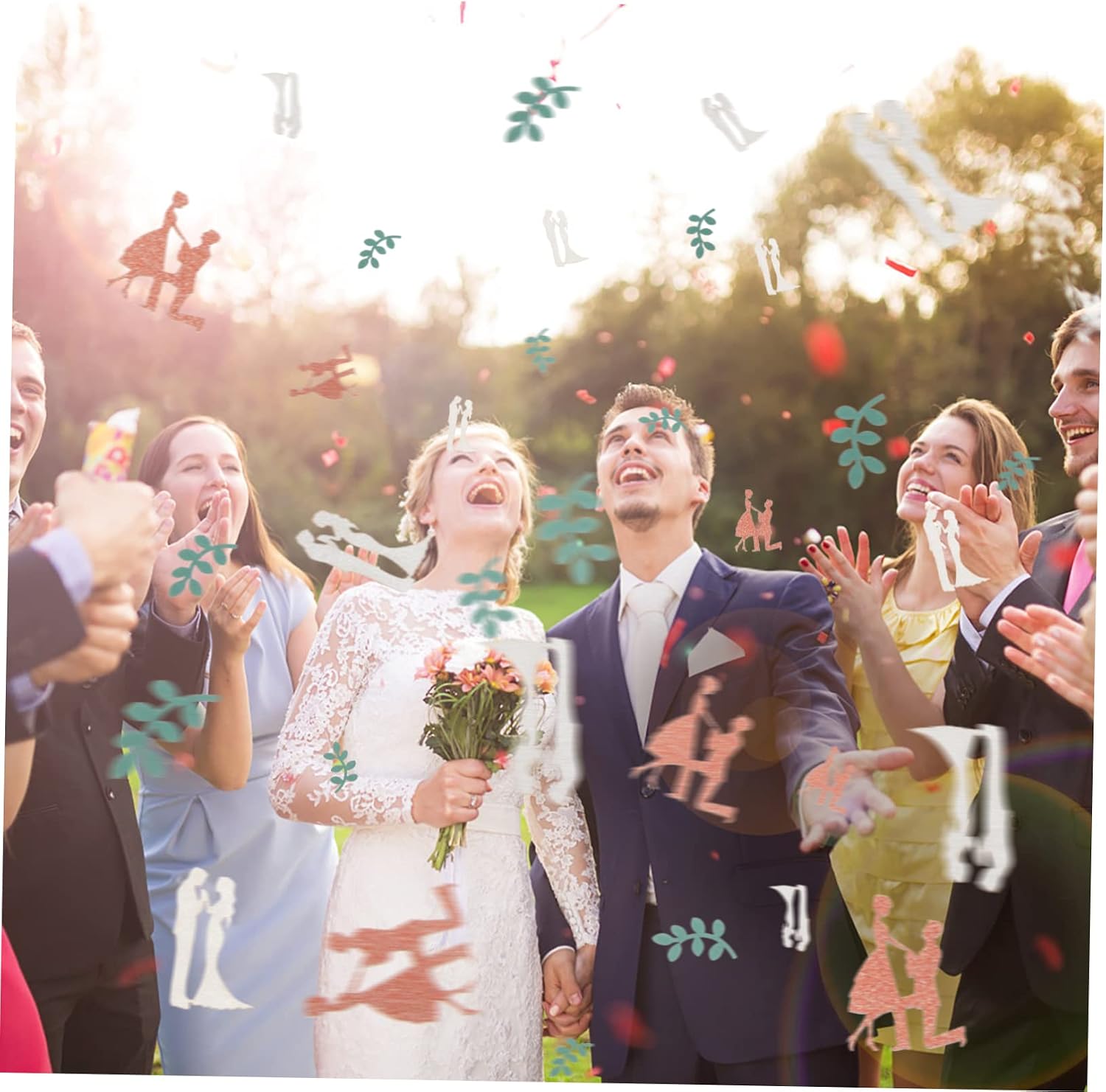 Alipis 5pcs Confetti Paper Scatter for Wedding Party Decoration of Decorative Table Confetti for Bridal Showers Anniversaries and Celebrations