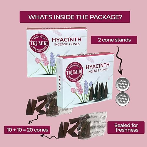 Miniatura 2 de Conos de incienso de jacinto  Total de 20 conos de incienso  Paquete doble de 10 conos de insencia  Conos de incienso perfumados  Aromas de incienso