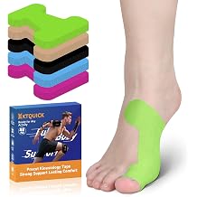 KTQUICK Precut Bunion Tape for Big Toe, 40 PCS, 20% Stronger Adhesive,Green