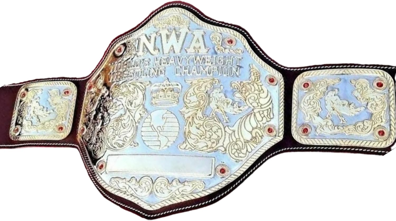 Generic Beltland- NWA Big Gold World's Heavy Weight Champion Belt 4mm Zinc Adult Size Replica, Silver