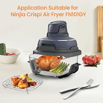Crisper Rack for Ninja Crispi Air FN101, Grill Rack 4QT Air Flyer Replacement Parts for Ninja Crispi Accessories, Food Grade, Stainless Steel SUS304