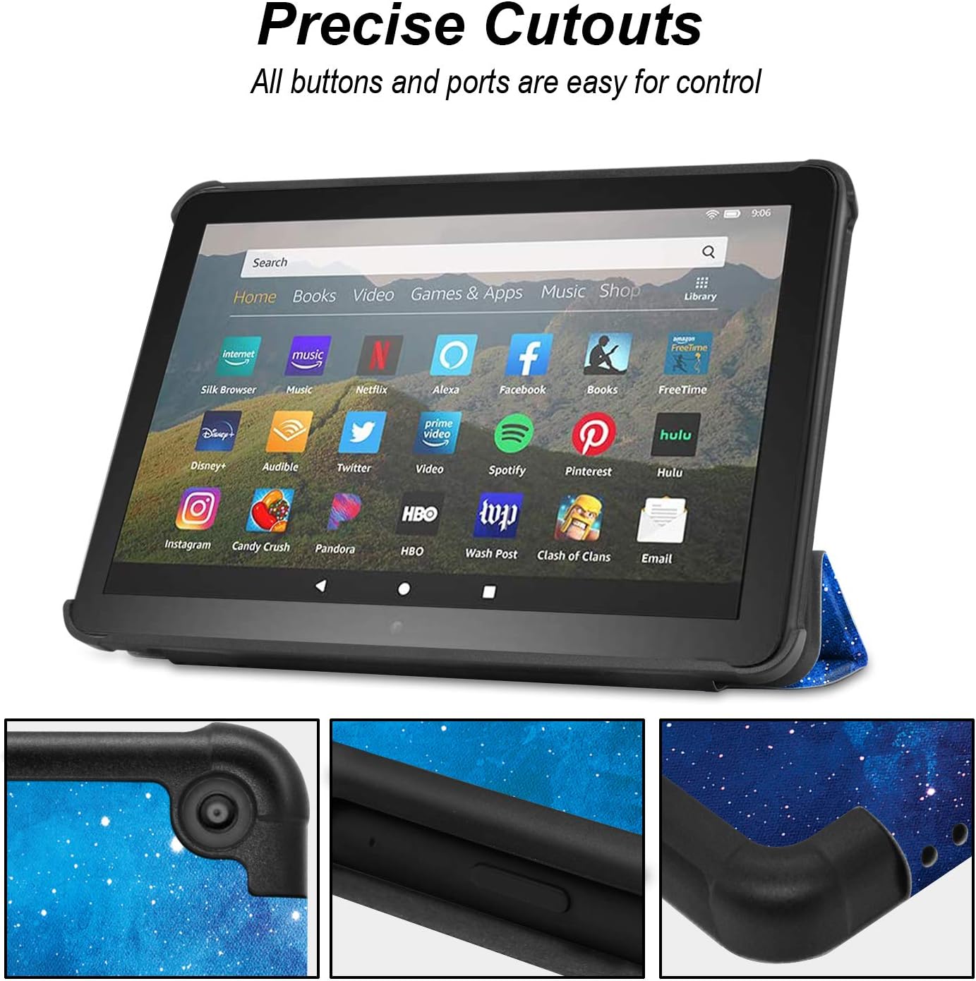 Famavala Shell Case Cover for All-New Amazon Fire HD 8 & 8 Plus Tablet (12th Generation/10th Generation, 2022/2020 Release) (BlueSky)