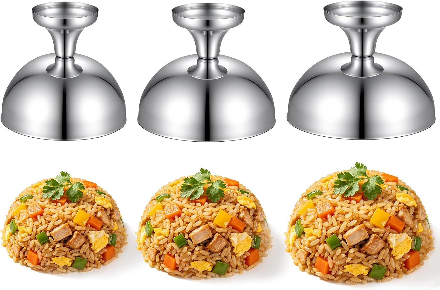 3 Pcs Stainless Steel Rice Press Molds, 3 Sizes Round Shaped Rice Shaper Mold Silver Onigiri Mold for Sushi Home Restaurant Dish up Decoration