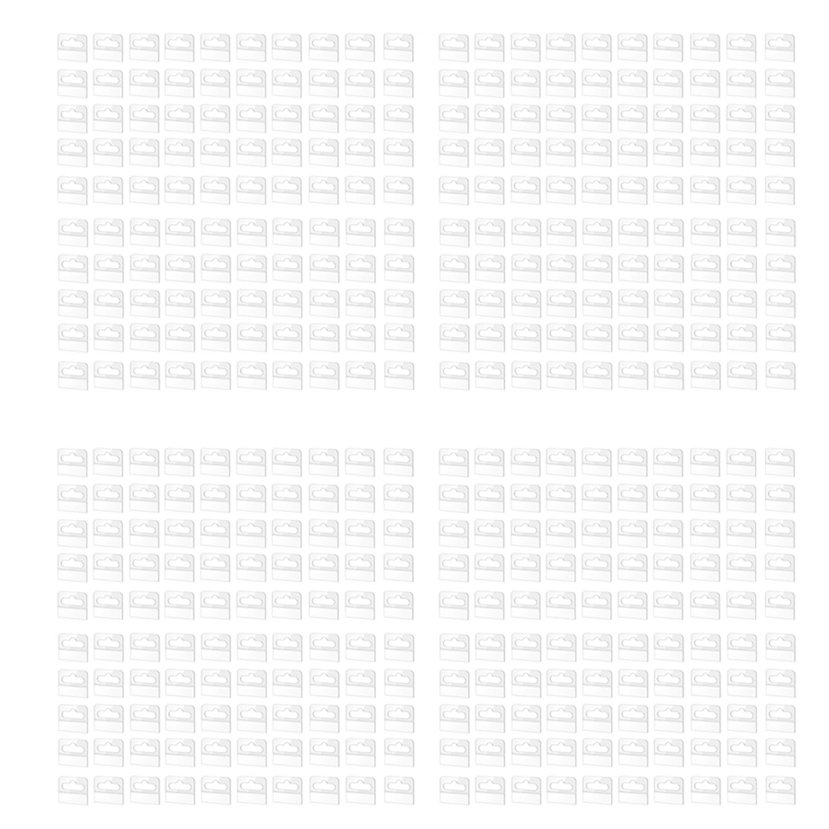 Vjsujehgy Hang Tabs, 800 Pcs Clear Sticky Hanging Tabs Slot Hole Self Adhesive Plastic Hang Tags, 4.5 X 3.5cm