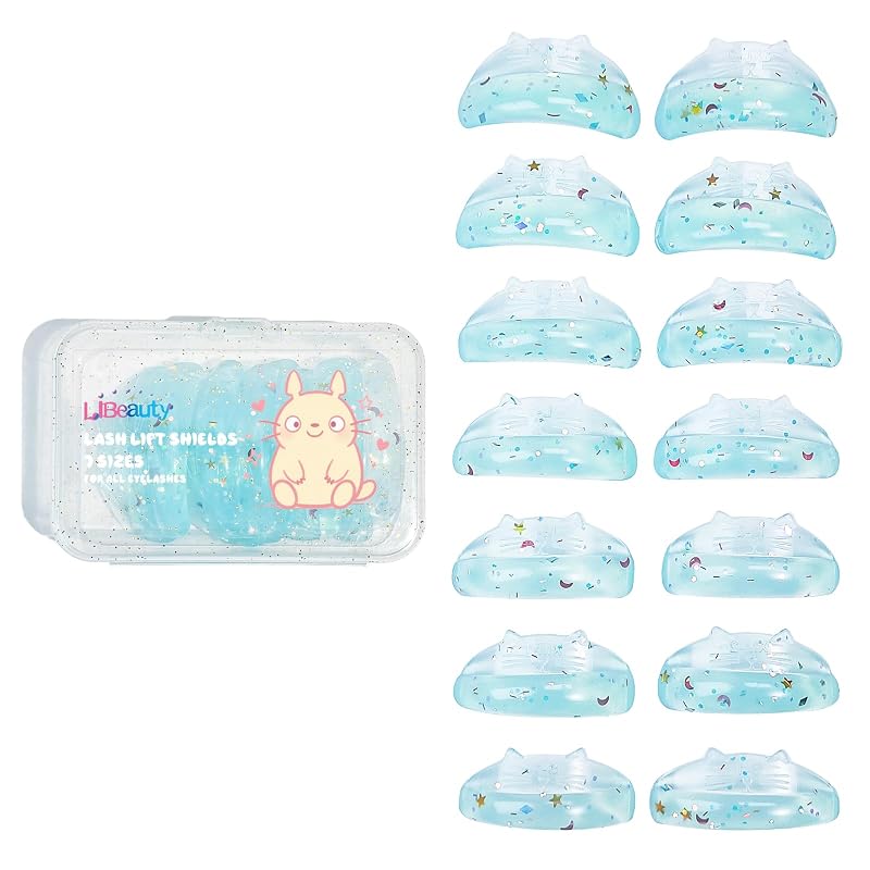 Libeauty Moldes de Silicone para Curvatura de Cílios em Formato de Chinchila, 7 Tamanhos, 14 Unidades