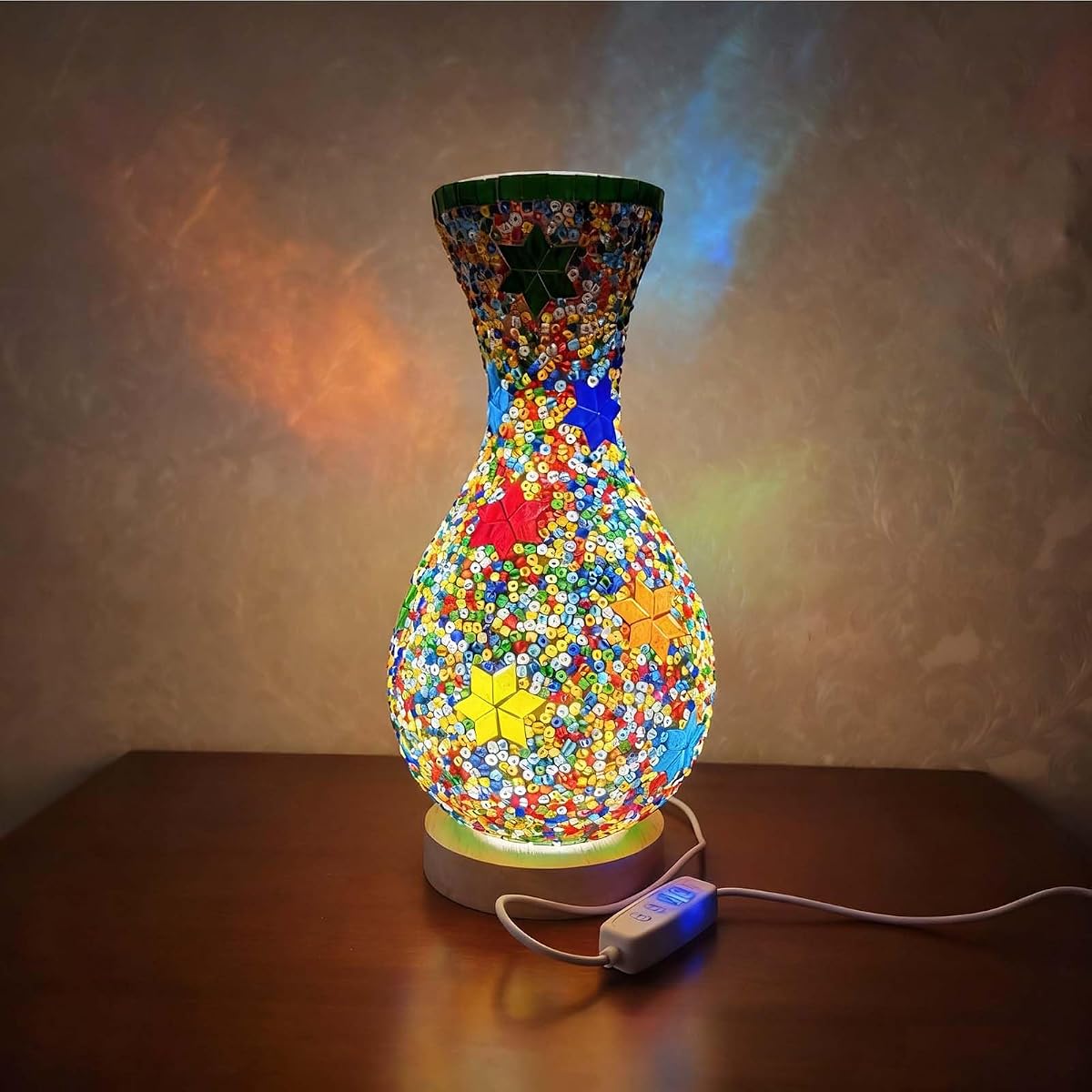 wpdash Mosaic Turkish Vase Lamp Turkish Moroccan Table Lamp Colorful Handmade
